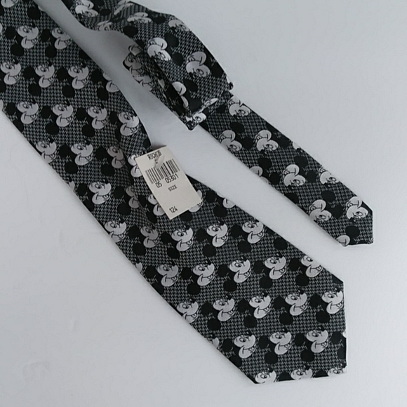 Disney Other - NEW Mickey Mouse Tie Disney Designed by Carvantes Silk Blend Black White